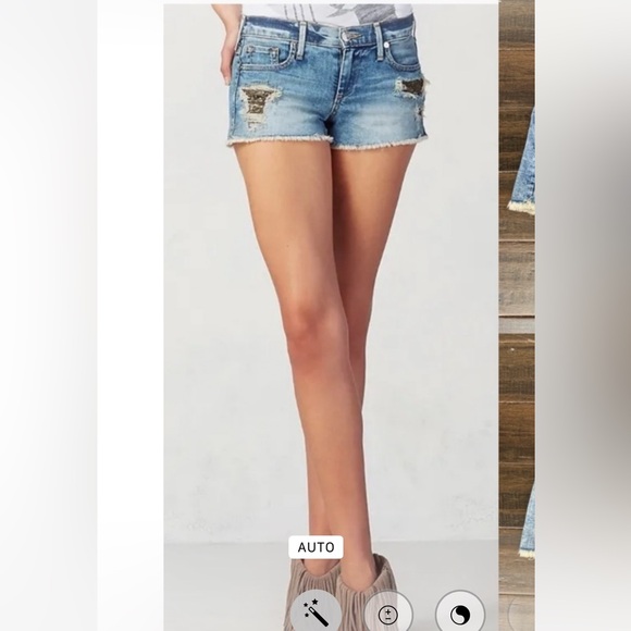 True religion RAIR BOHO Joey cut up short w/ sequins sz 25 NWT price firm!